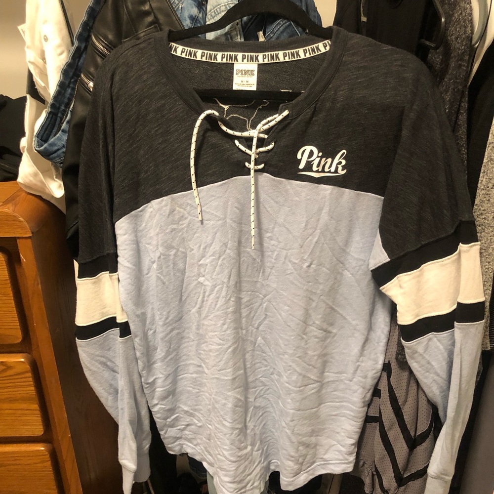 VS PINK Lace Up Pullover